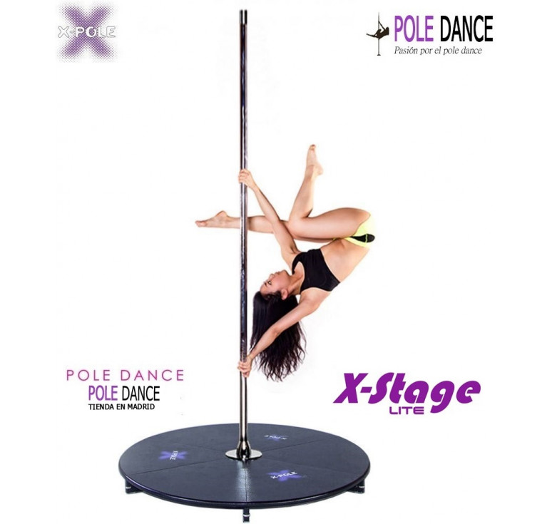 Barra Podio de Pole Dance Xpole Xstage Powder Coat Rosa 45mm